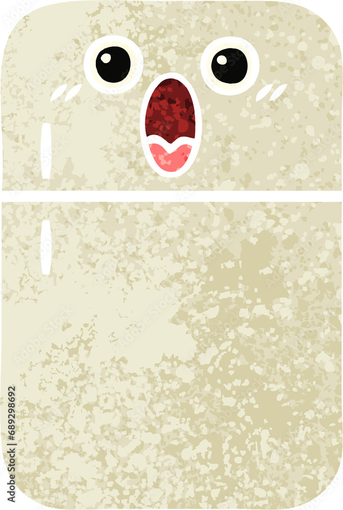 Obraz premium retro illustration style cartoon of a fridge freezer