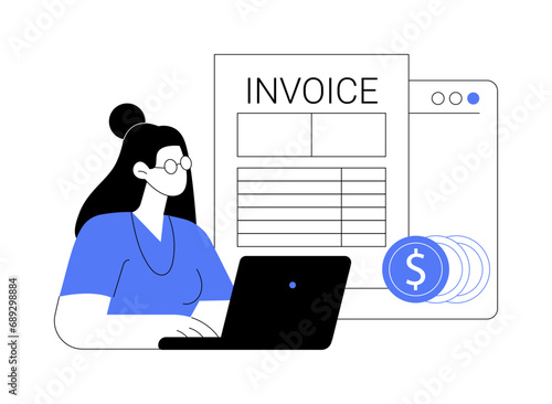 Fill out an invoice isolated cartoon vector illustrations.