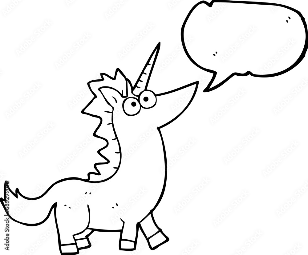 freehand drawn speech bubble cartoon unicorn freehand drawn speech bubble cartoon unicorn