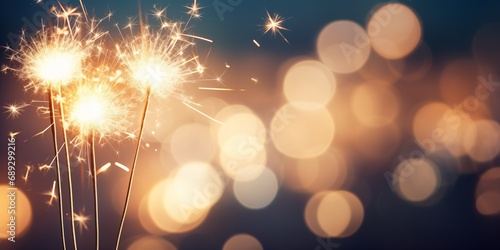 New Year s celebration sparkler at night