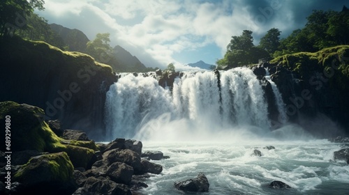 waterfall in the mountains