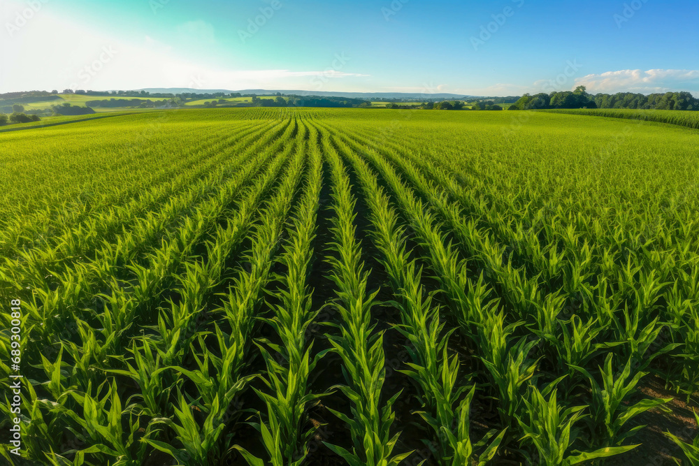 Corn field from drone perspective Corn field from drone perspective