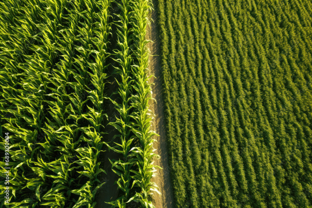 Fototapeta premium Corn field from drone perspective