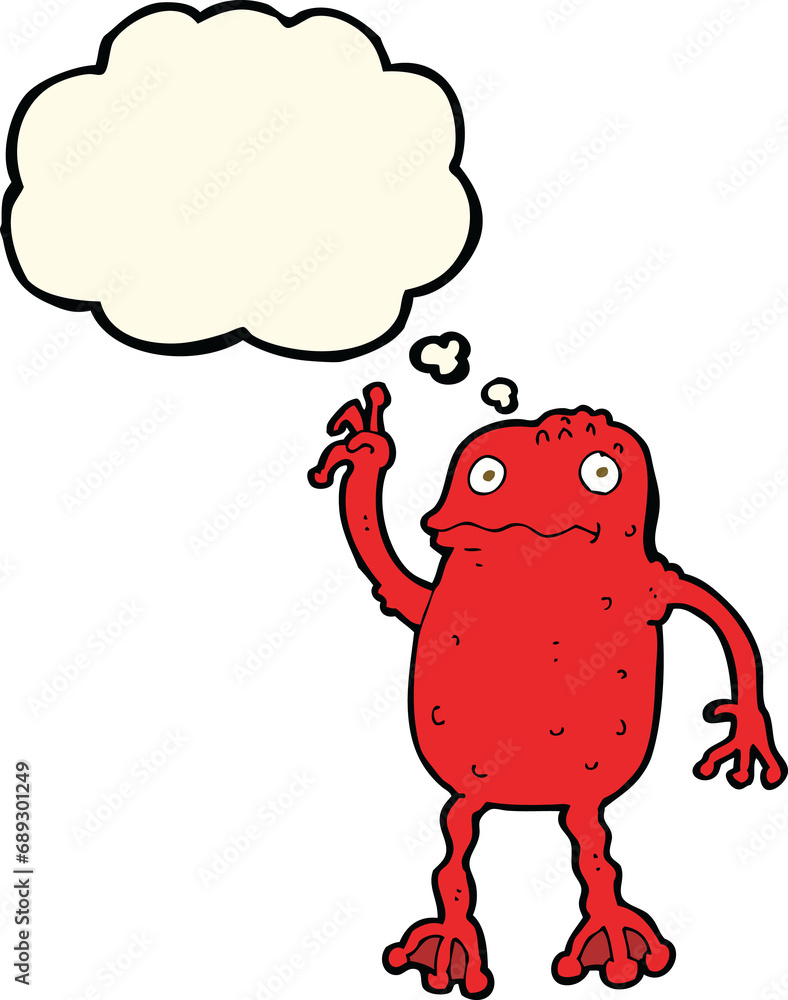 cartoon poisonous frog with thought bubble cartoon poisonous frog with thought bubble