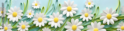 paper quilling craft daisy flowers background banner photo