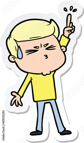 Wallpaper Mural sticker of a cartoon man sweating Torontodigital.ca