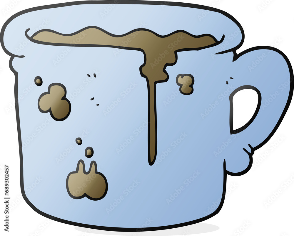 freehand drawn cartoon old coffee cup freehand drawn cartoon old coffee cup