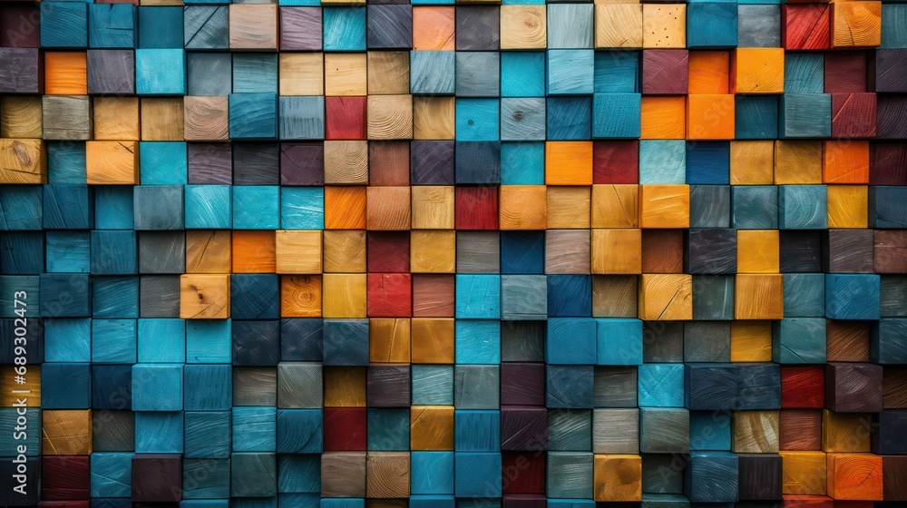 Colorful block stack Wood-aged background, art architecture texture abstract block stack on the wall for background Colorful block stack Wood-aged background, art architecture texture abstract block stack on the wall for background