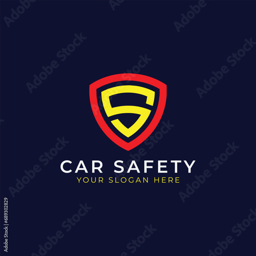 car rental insurance safety and car repairing detailing logo design vector format