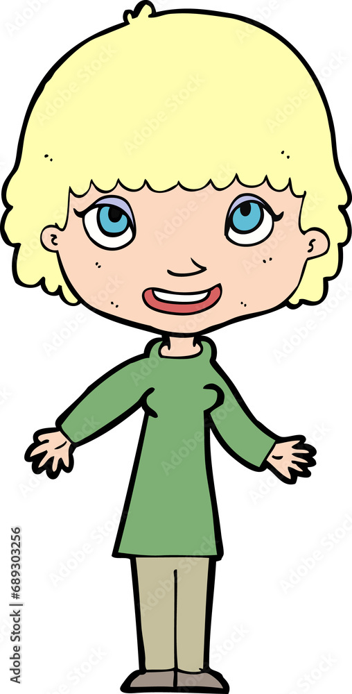 cartoon happy woman cartoon happy woman