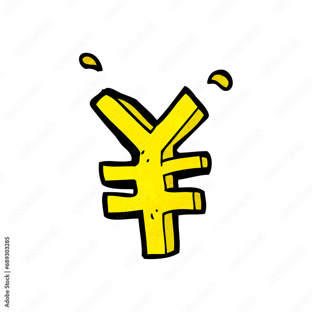 Fototapeta premium cartoon yen symbol