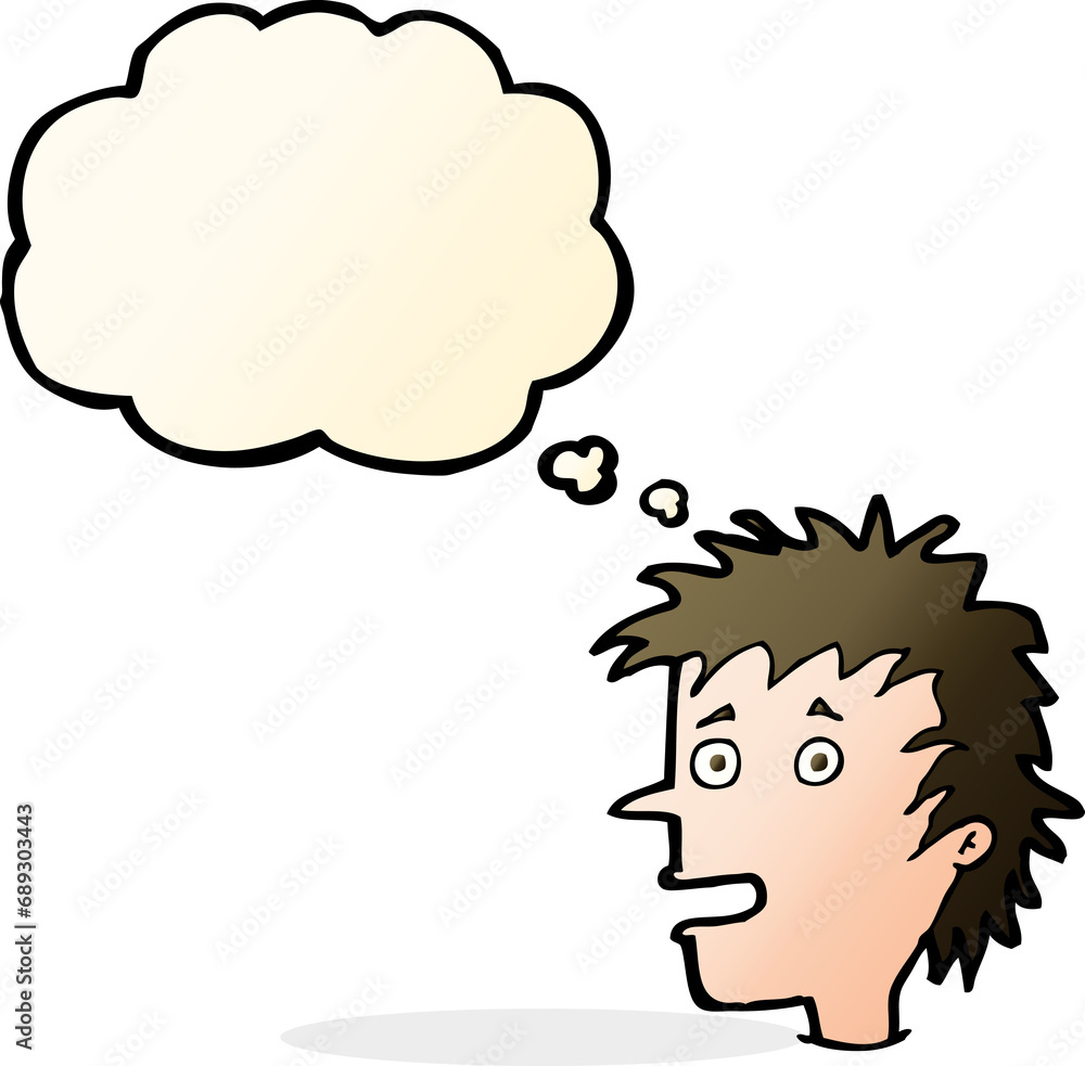 cartoon excited boy with thought bubble cartoon excited boy with thought bubble