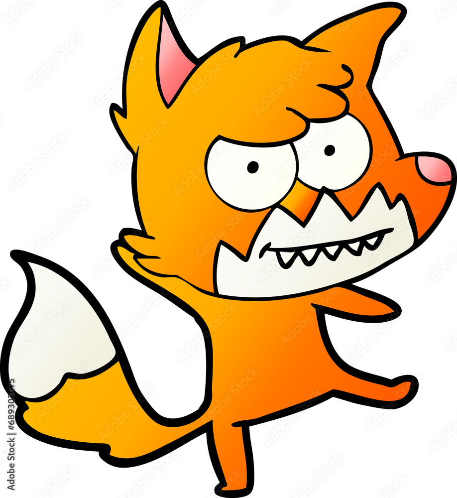 cartoon grinning fox cartoon grinning fox
