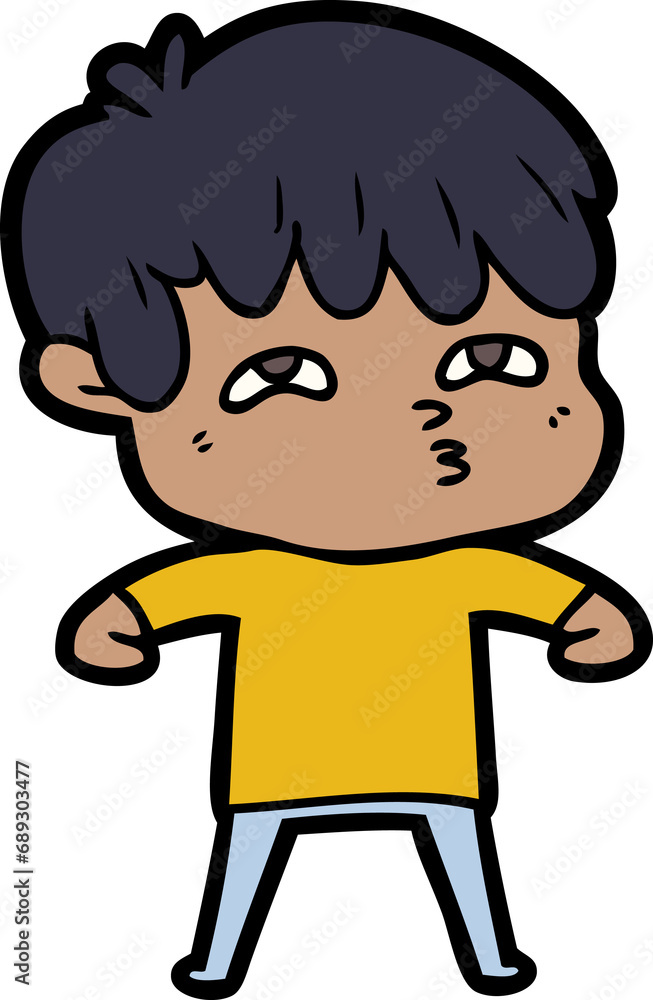 cartoon curious man cartoon curious man
