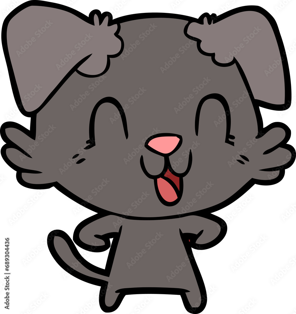 Fototapeta premium laughing cartoon dog