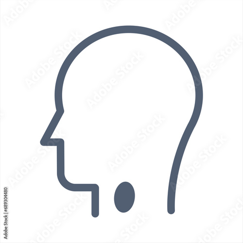 Painful Sore Throat Symbol . Sore Throat Line and Silhouette Icon Set. Male Head with Symptoms of Angina, Flu, Cold Pictogram. Isolated Vector illustration.