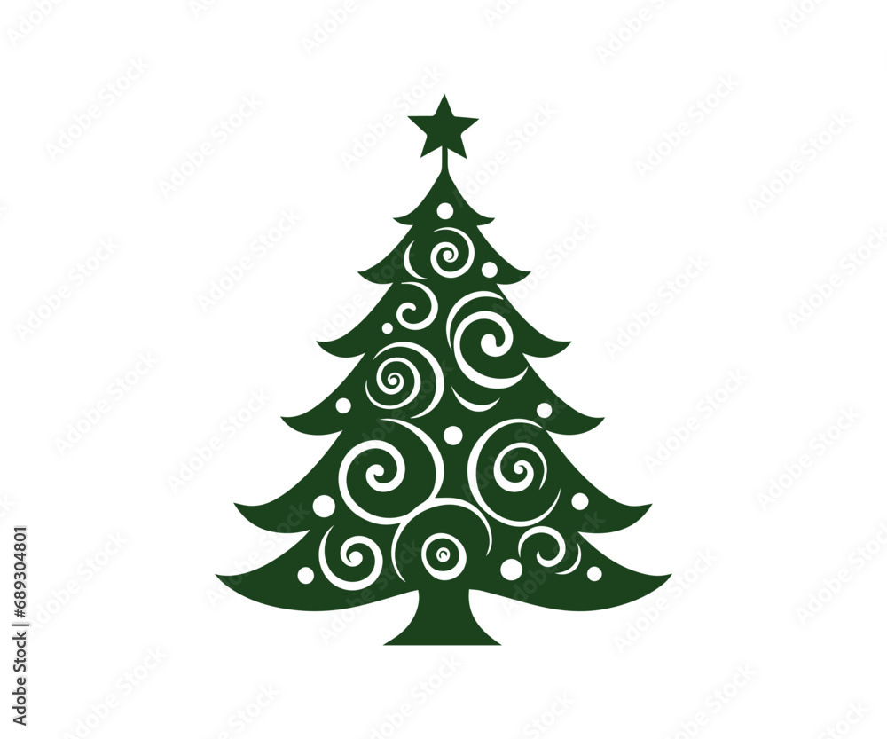 Christmas tree, modern flat design Christmas tree, modern flat design