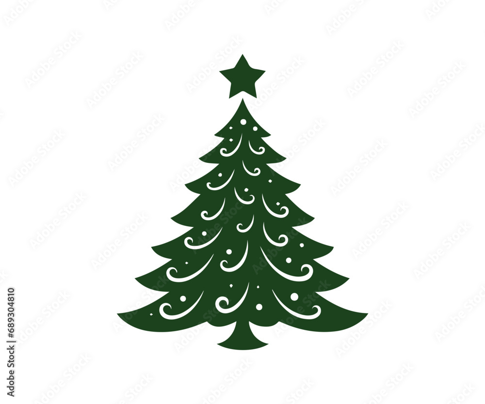 Christmas tree, modern flat design Christmas tree, modern flat design