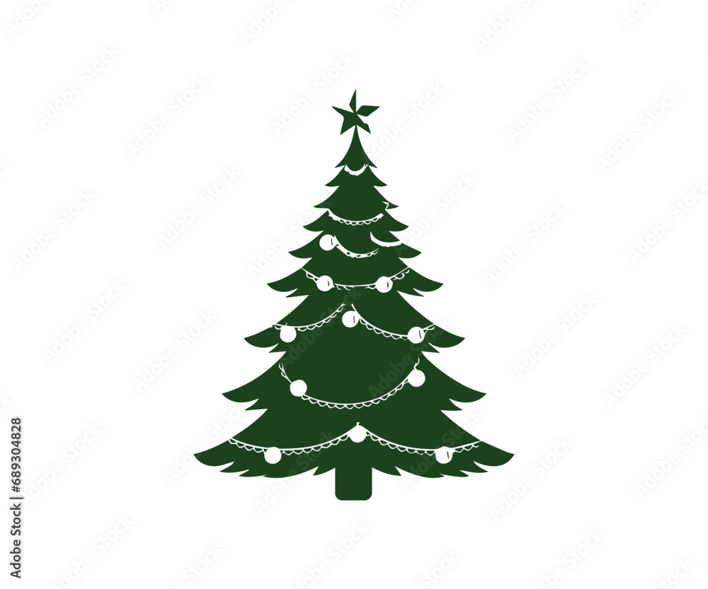 Christmas tree, modern flat design Christmas tree, modern flat design