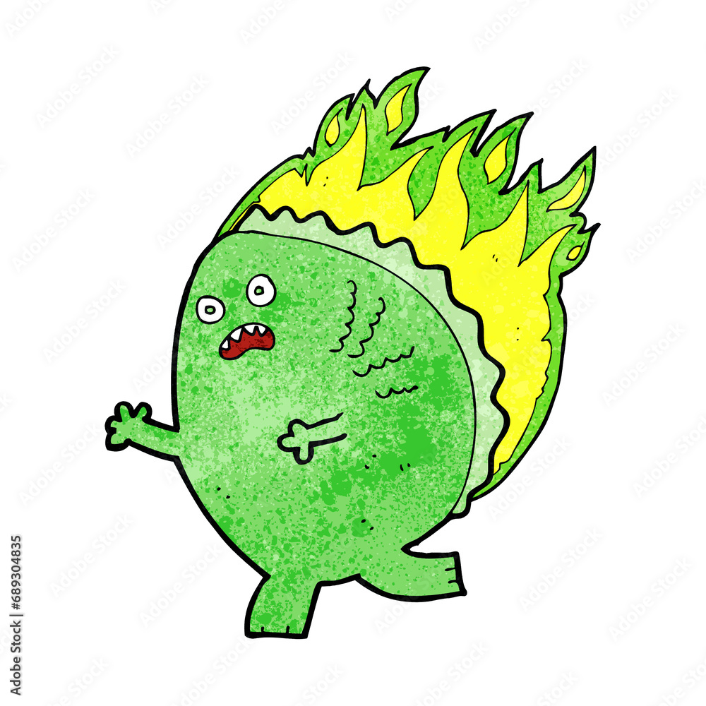 cartoon monster on fire cartoon monster on fire