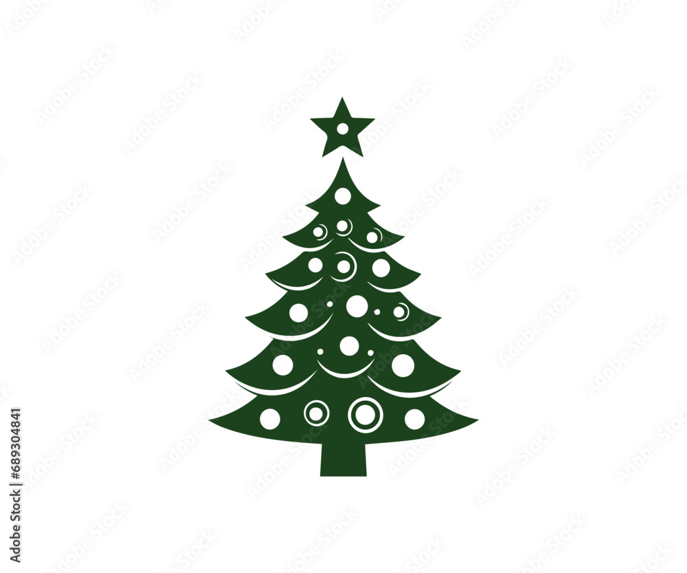 Christmas tree, modern flat design Christmas tree, modern flat design