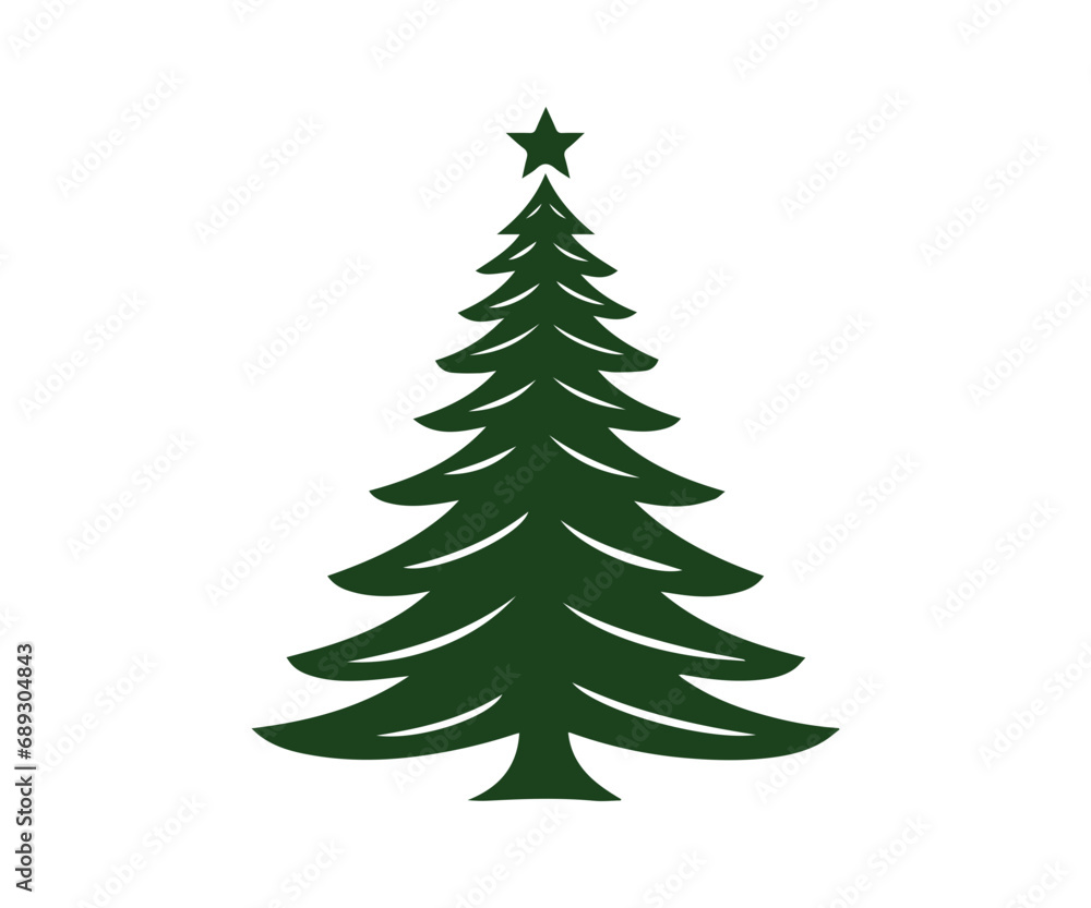 Christmas tree, modern flat design Christmas tree, modern flat design