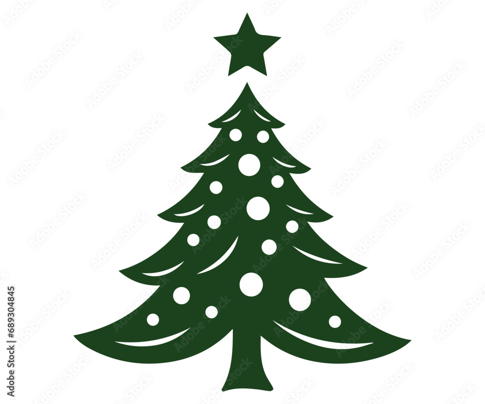 Christmas tree, modern flat design Christmas tree, modern flat design