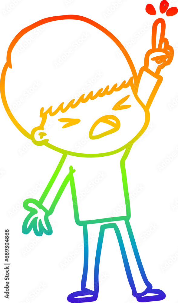 rainbow gradient line drawing of a cartoon stressed man rainbow gradient line drawing of a cartoon stressed man