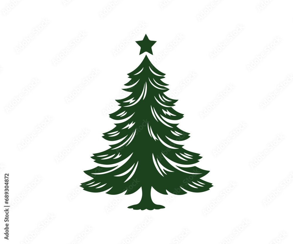 Christmas tree, modern flat design Christmas tree, modern flat design