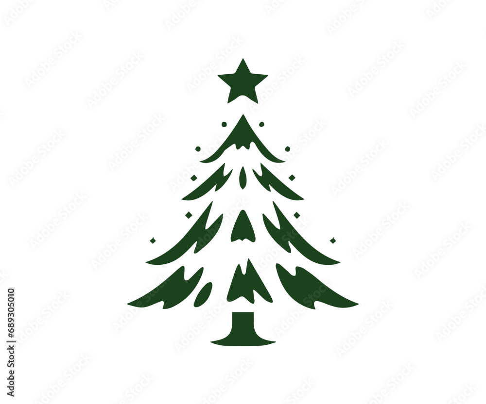 Christmas tree, modern flat design Christmas tree, modern flat design