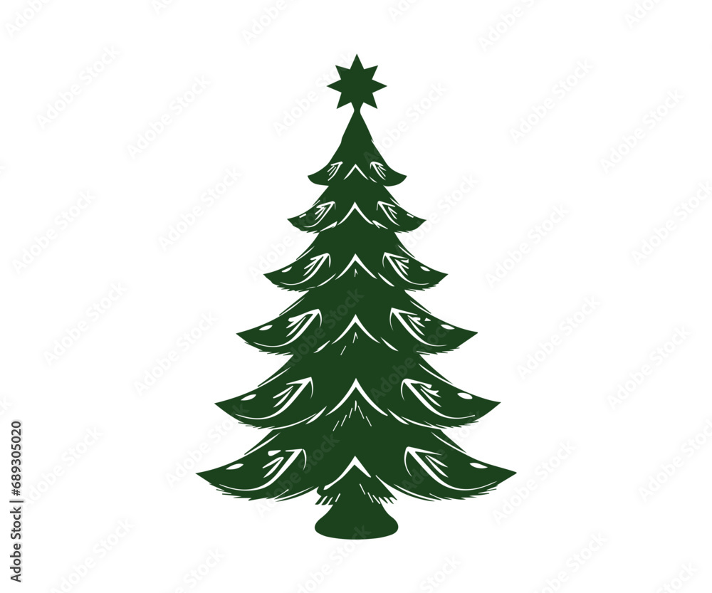 Christmas tree, modern flat design Christmas tree, modern flat design