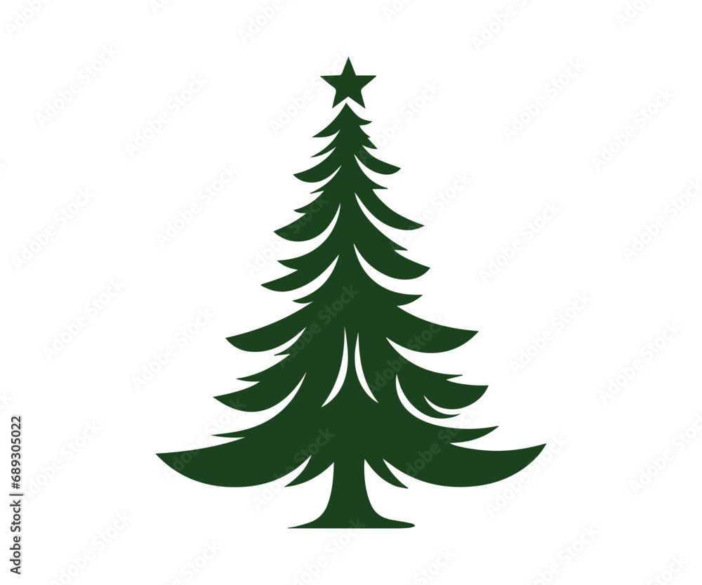 Christmas tree, modern flat design Christmas tree, modern flat design