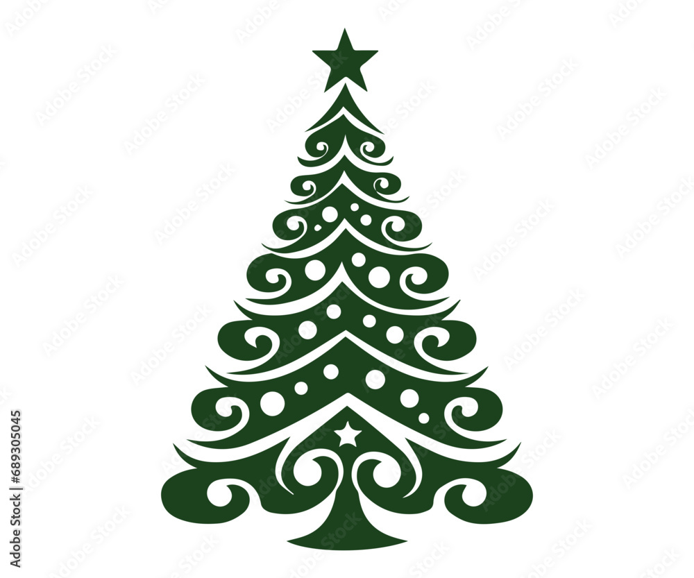 Christmas tree, modern flat design Christmas tree, modern flat design