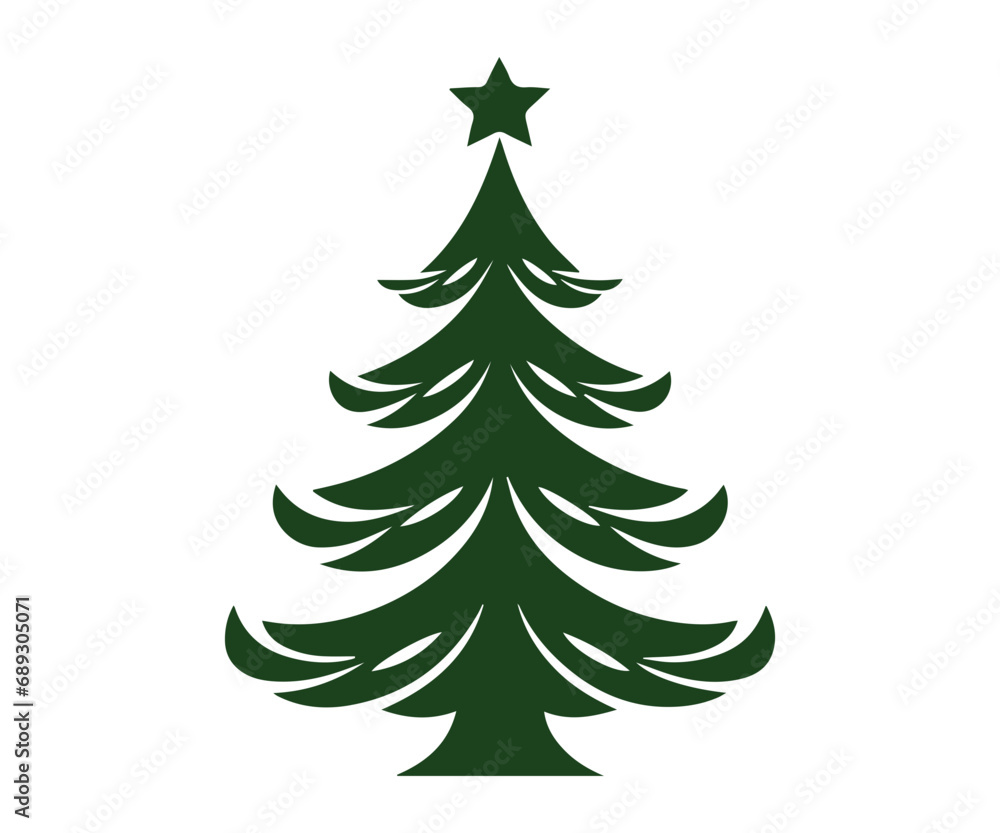 Christmas tree, modern flat design Christmas tree, modern flat design