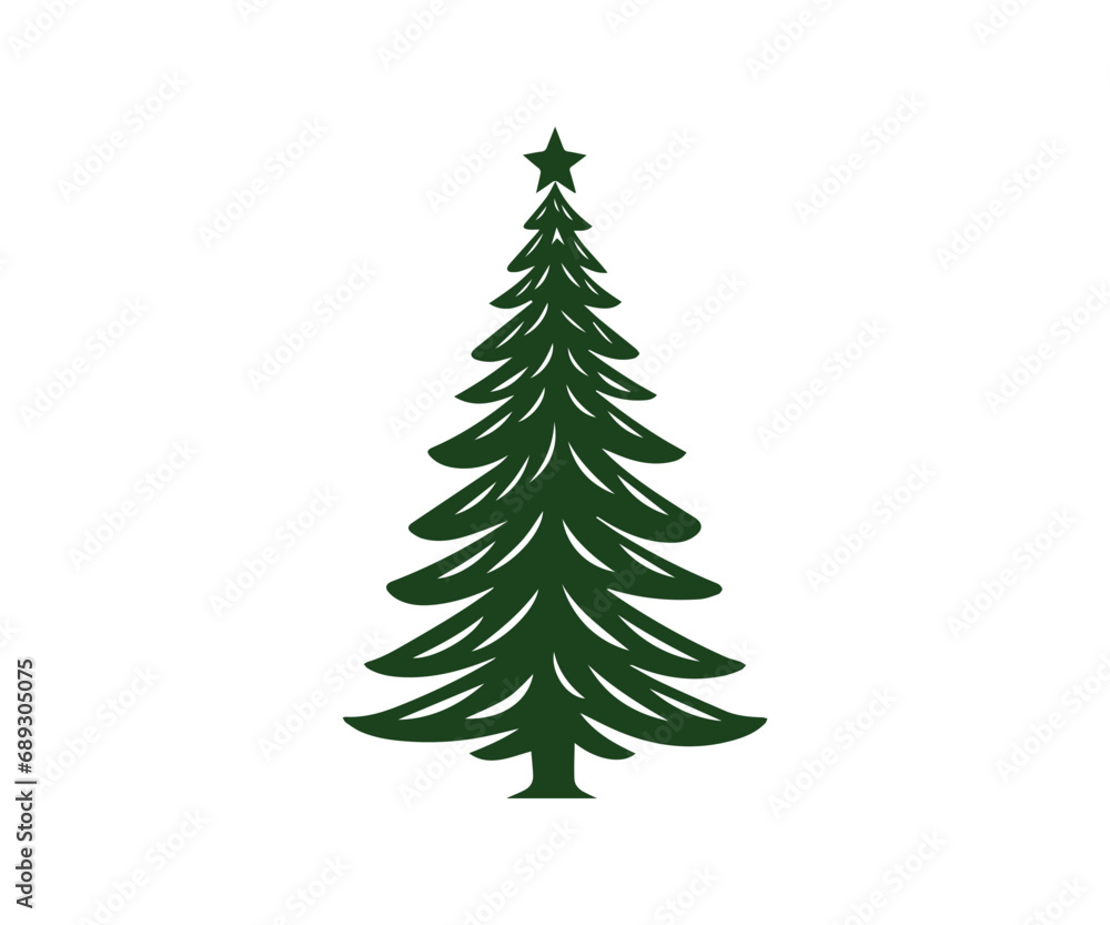 Christmas tree, modern flat design Christmas tree, modern flat design