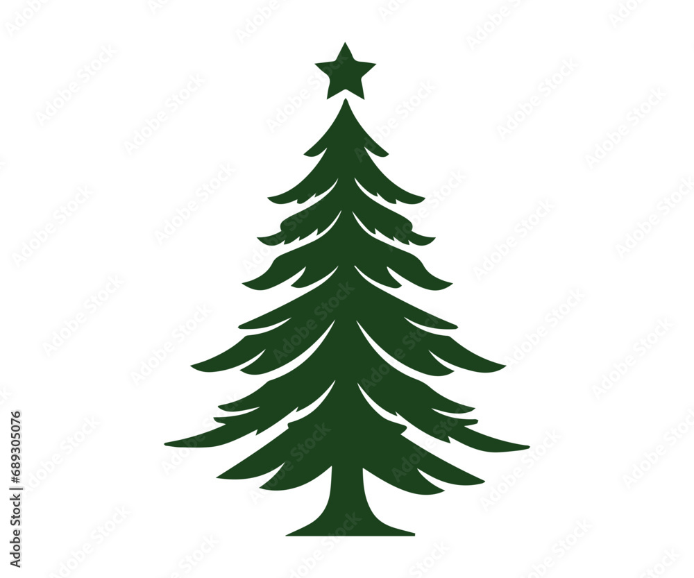 Christmas tree, modern flat design Christmas tree, modern flat design