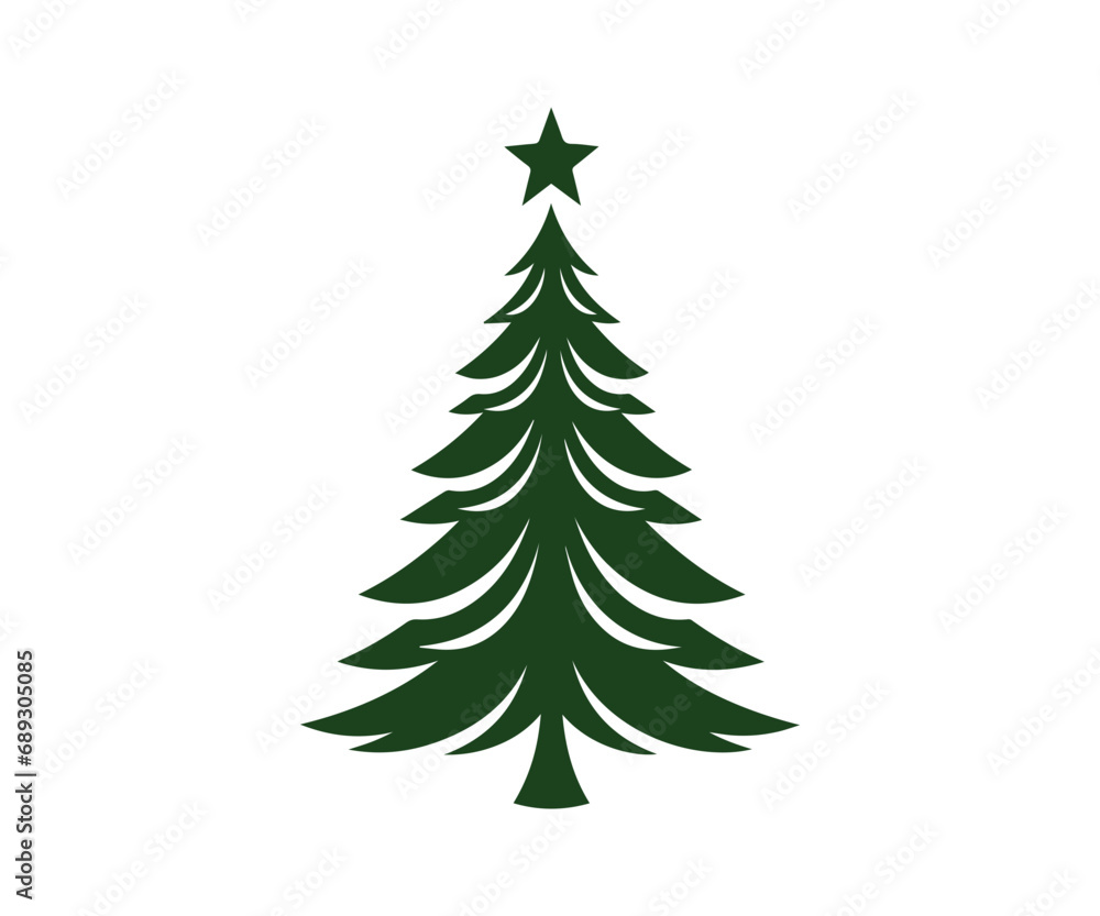Christmas tree, modern flat design Christmas tree, modern flat design