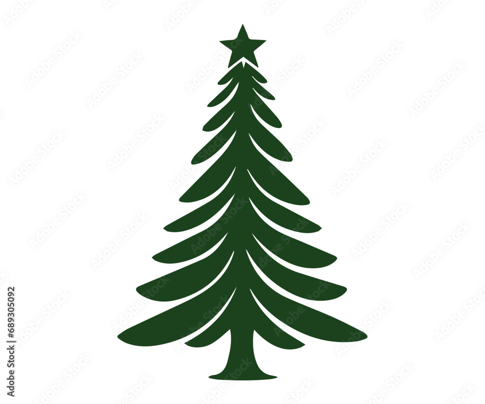 Christmas tree, modern flat design Christmas tree, modern flat design