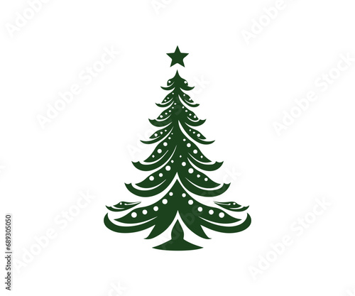  Christmas tree, modern flat design