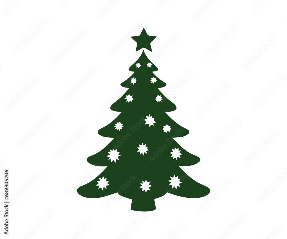 Christmas tree, modern flat design Christmas tree, modern flat design