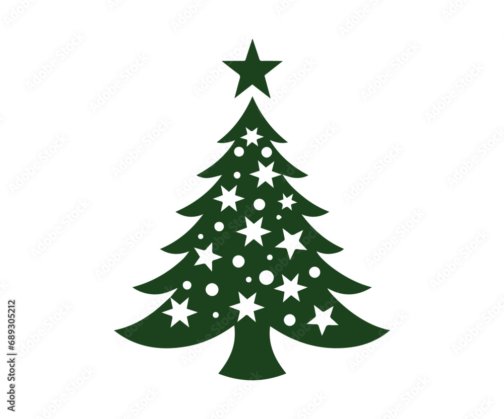 Christmas tree, modern flat design Christmas tree, modern flat design