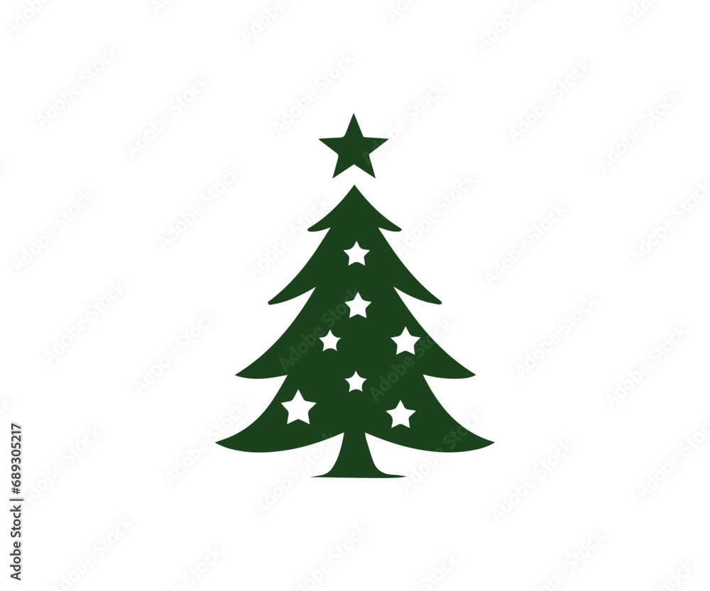 Christmas tree, modern flat design Christmas tree, modern flat design