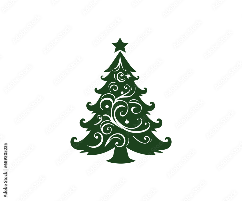 Christmas tree, modern flat design Christmas tree, modern flat design