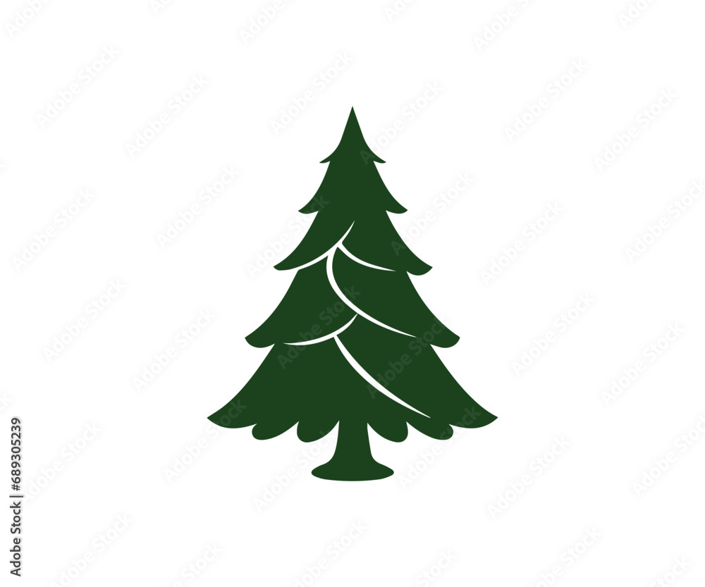  Christmas tree, modern flat design