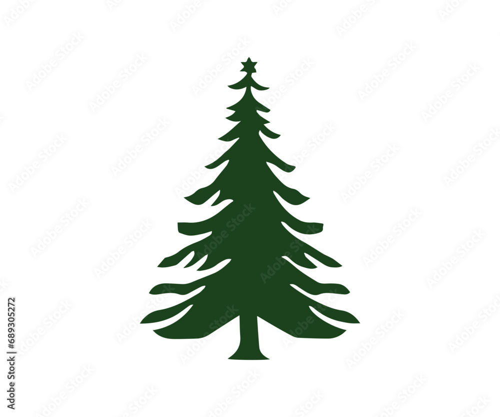Christmas tree, modern flat design Christmas tree, modern flat design