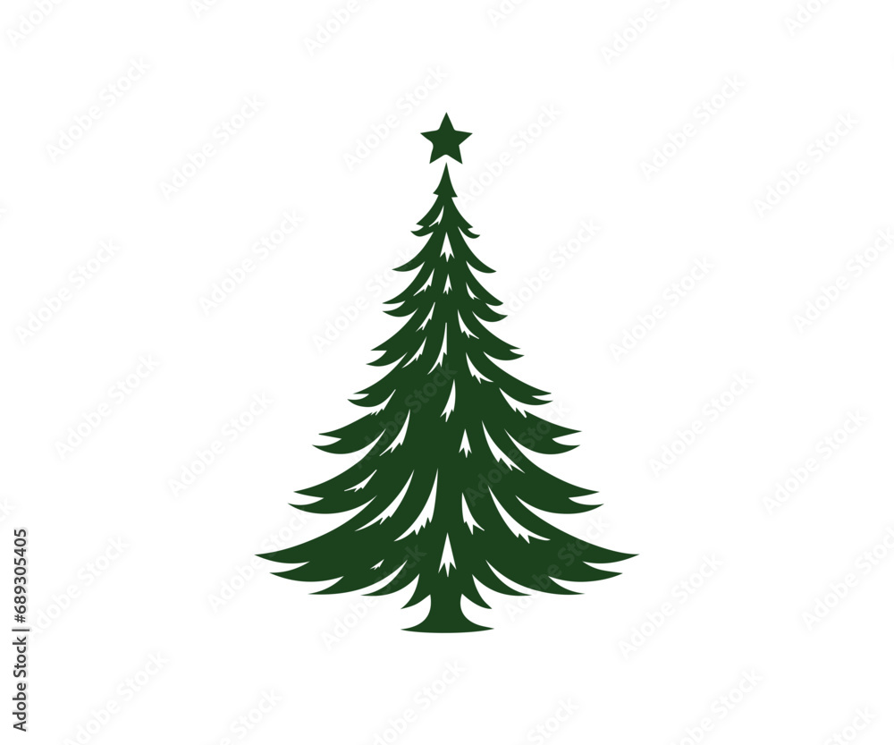 Christmas tree, modern flat design Christmas tree, modern flat design