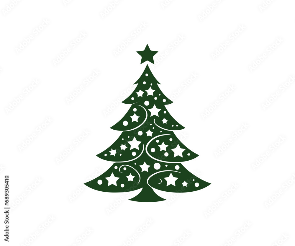 Christmas tree, modern flat design Christmas tree, modern flat design