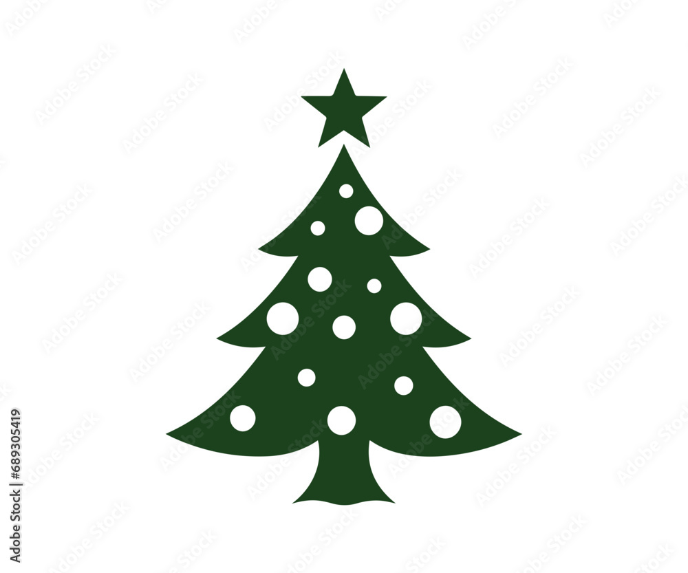 Christmas tree, modern flat design Christmas tree, modern flat design