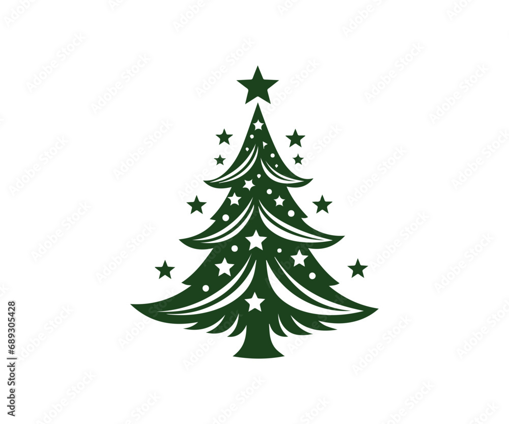 Christmas tree, modern flat design Christmas tree, modern flat design