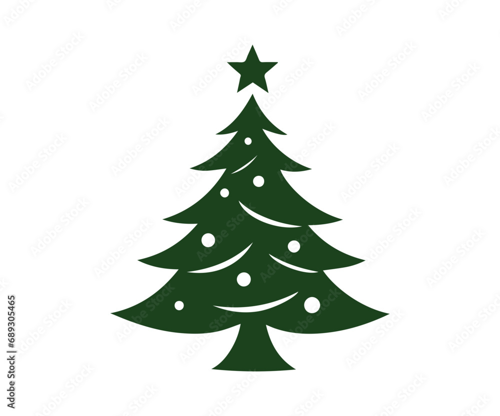  Christmas tree, modern flat design